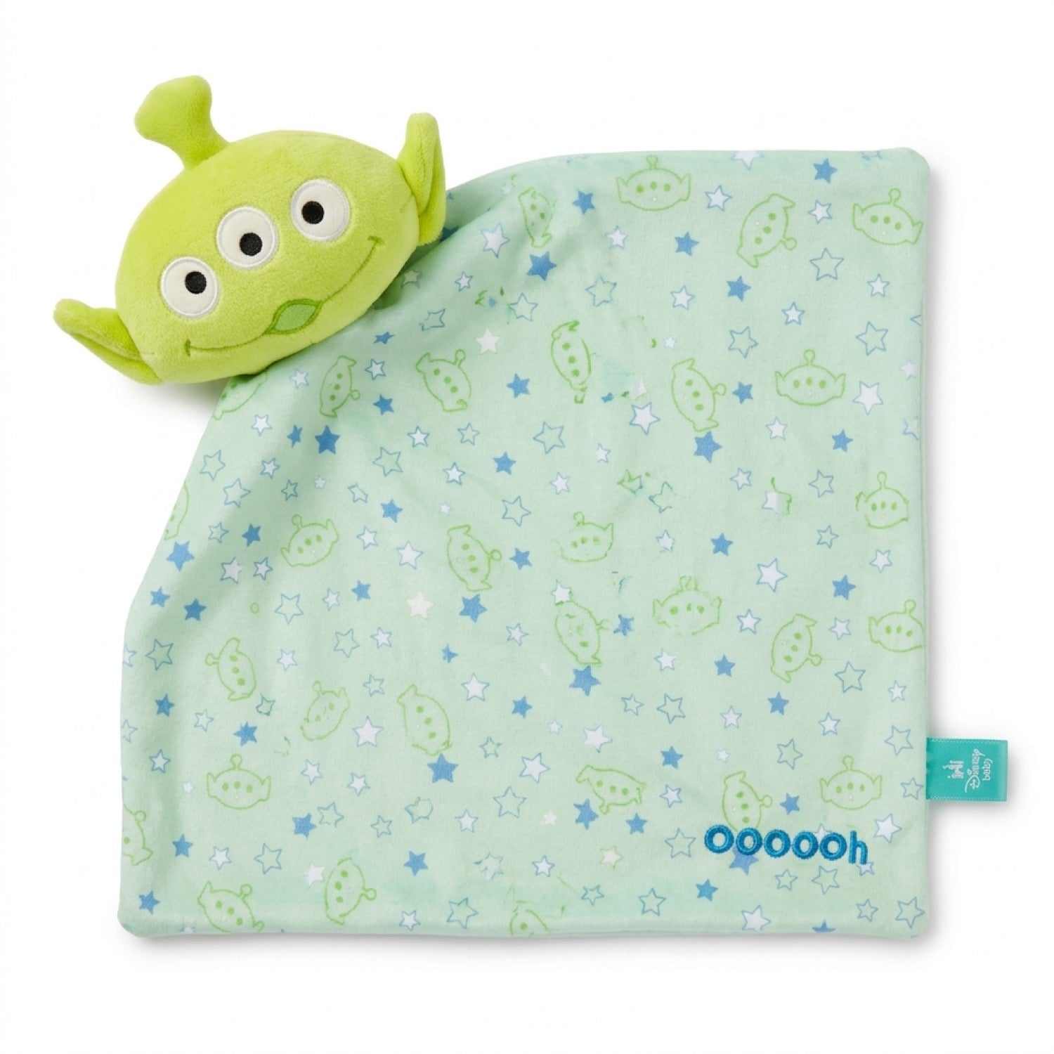Tuto de apego Alien extendido: peluche y mantita verde con aliens y estrellas