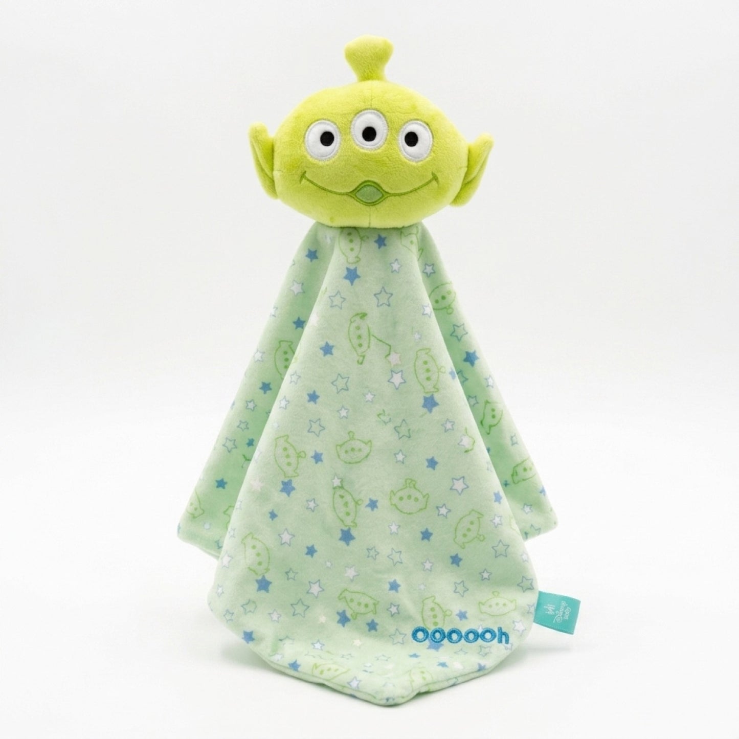 Tuto de apego Alien Toy Story Disney baby colgando: peluche del marcianito y mantita verde de 32 x 32 cm