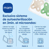 2 Chupetes de Silicona SkinSoft MAM Original con Caja Esterilizadora, 2-6 Meses