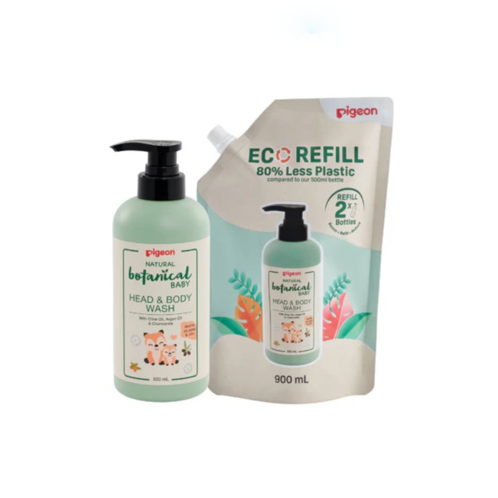 Shampoo y Gel Corporal Botanical PIGEON Recarga 900 ml