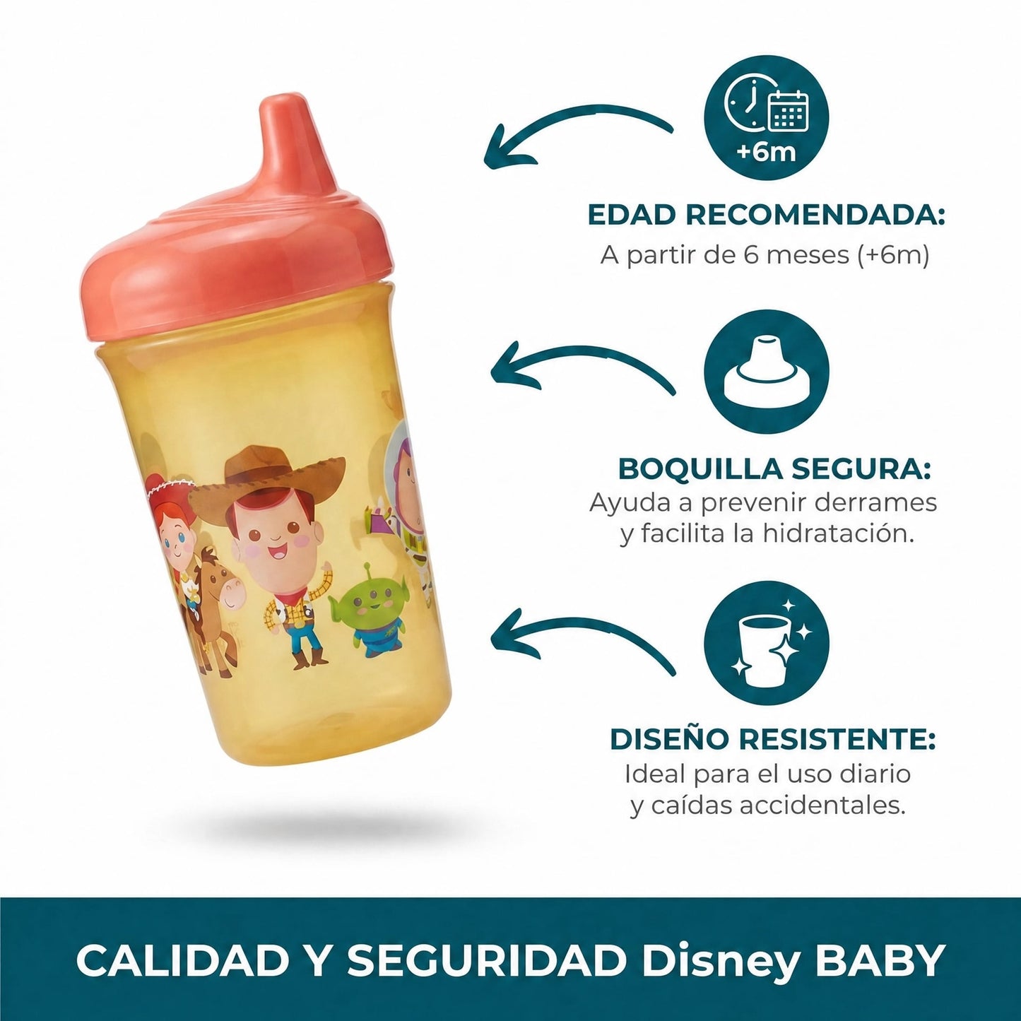 Vaso Bebé Antiderrames DISNEY BABY Toy Story 300ml, Libre de BPA