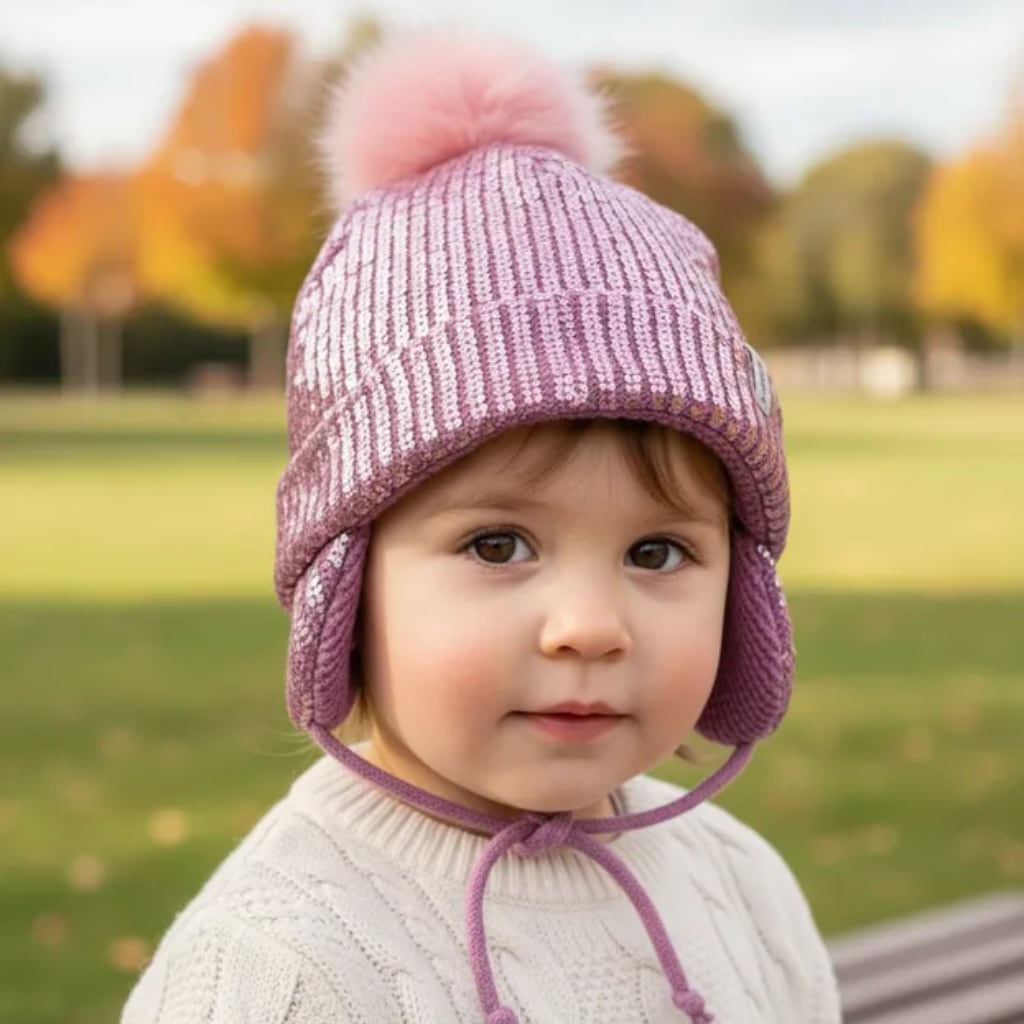 Gorro Pompón Orejitas INFANTI Talla 2-3 Años, Rosado