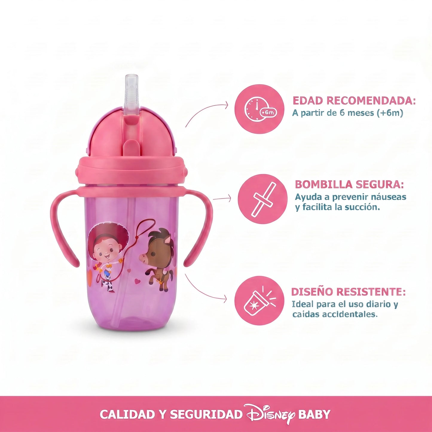 Vaso Antiderrame Toy Story Sipper Cup Con Bombilla 270ml +6m