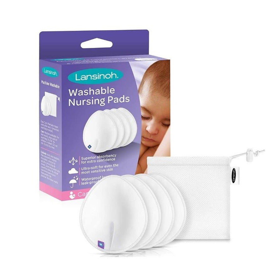 Empaque original de los Absorbentes de Leche Lavables Lansinoh, incluye bolsa de lavado