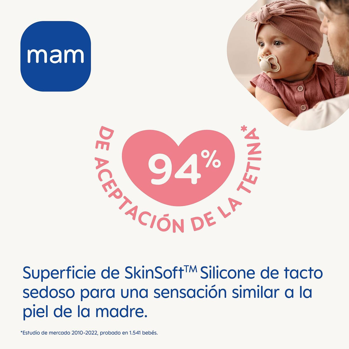 2 Chupetes de Silicona SkinSoft MAM Air 6 meses+