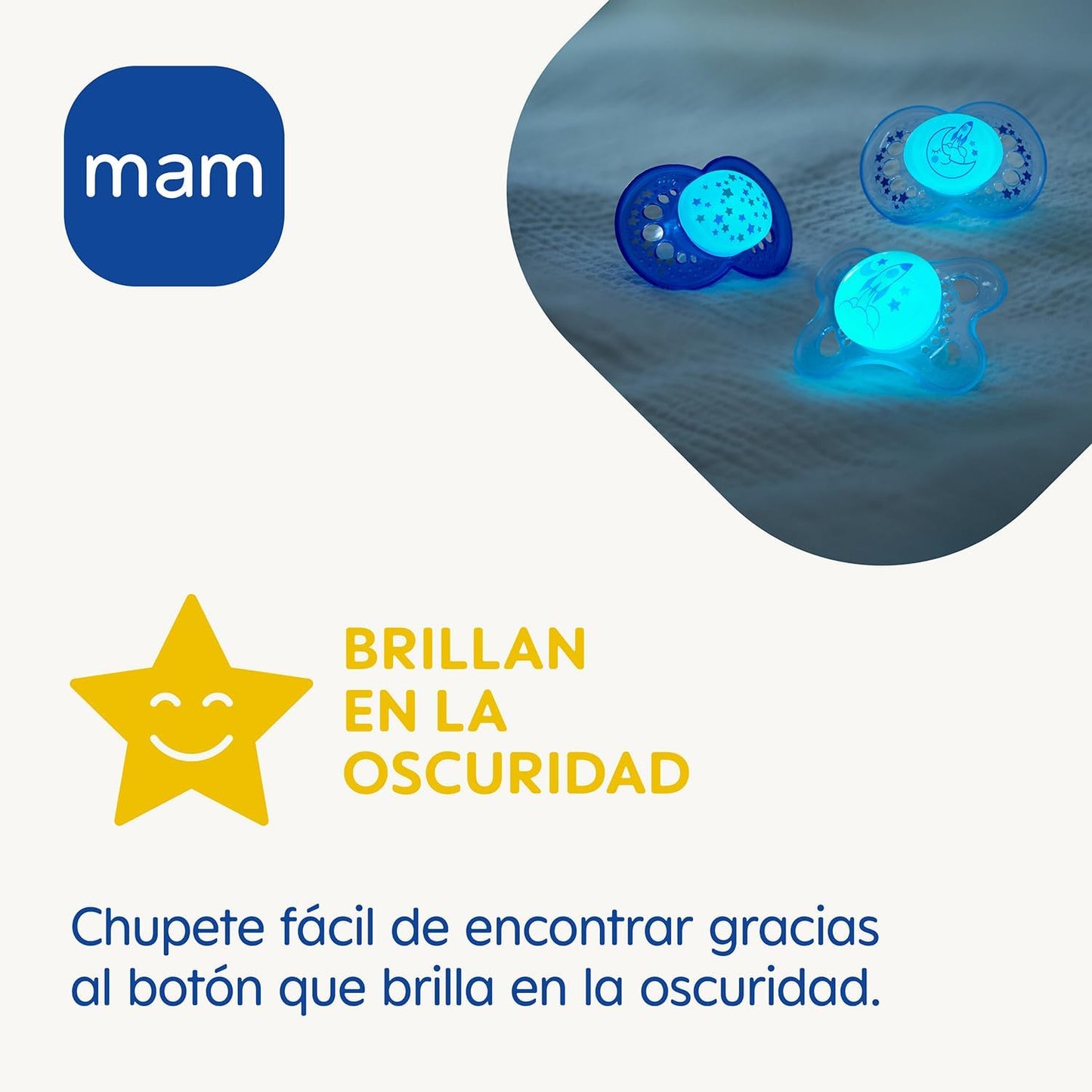 2 Chupetes Nocturnos Silicona SkinSoft MAM Original Night 6 meses+