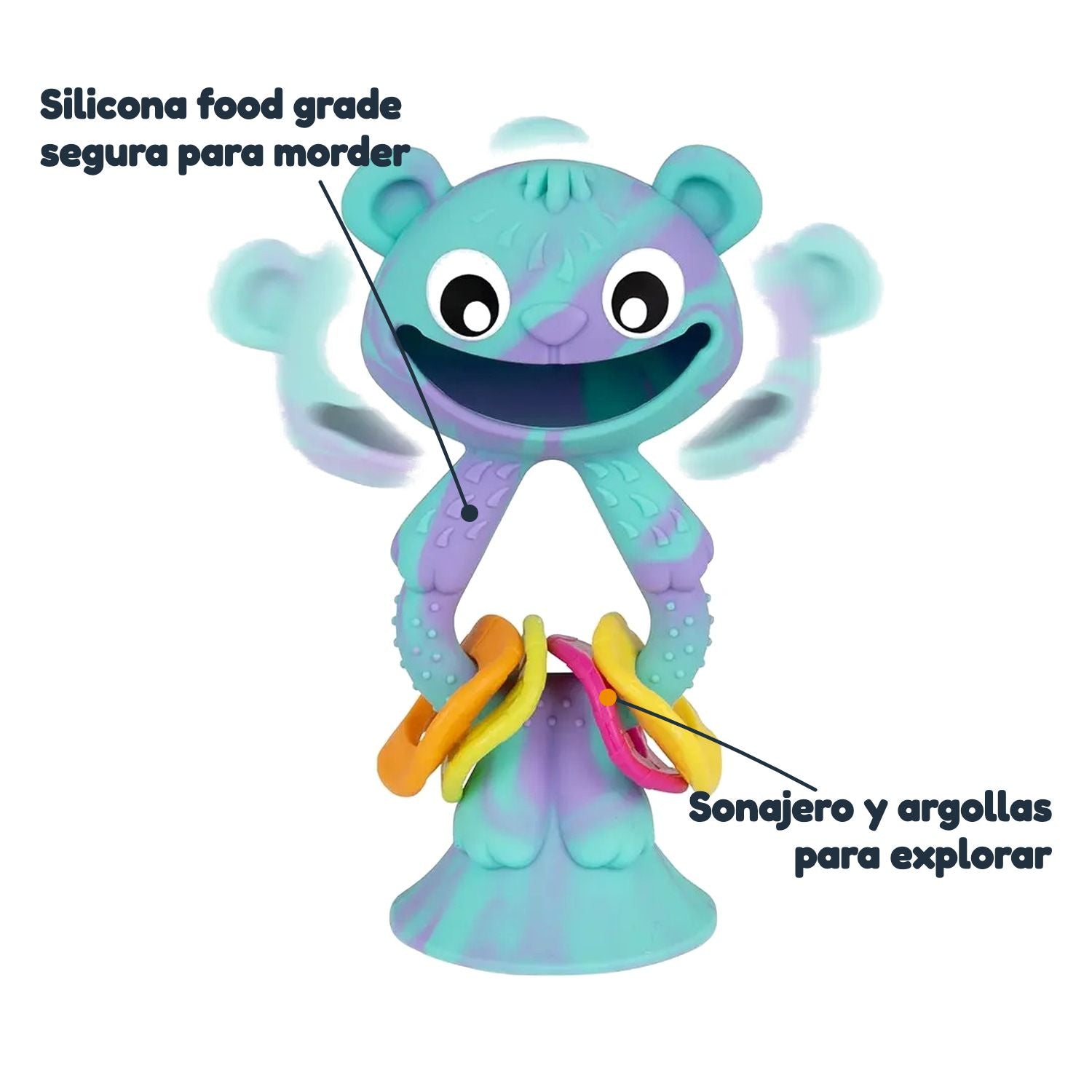 Silicona food grade sonajero y argollas