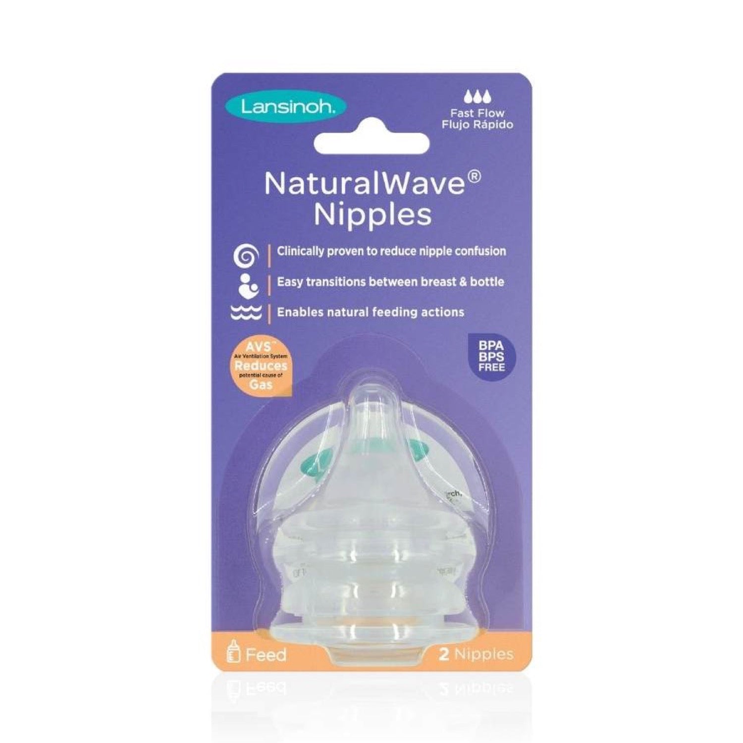 Empaque Tetinas NaturalWave Lansinoh Flujo Medio