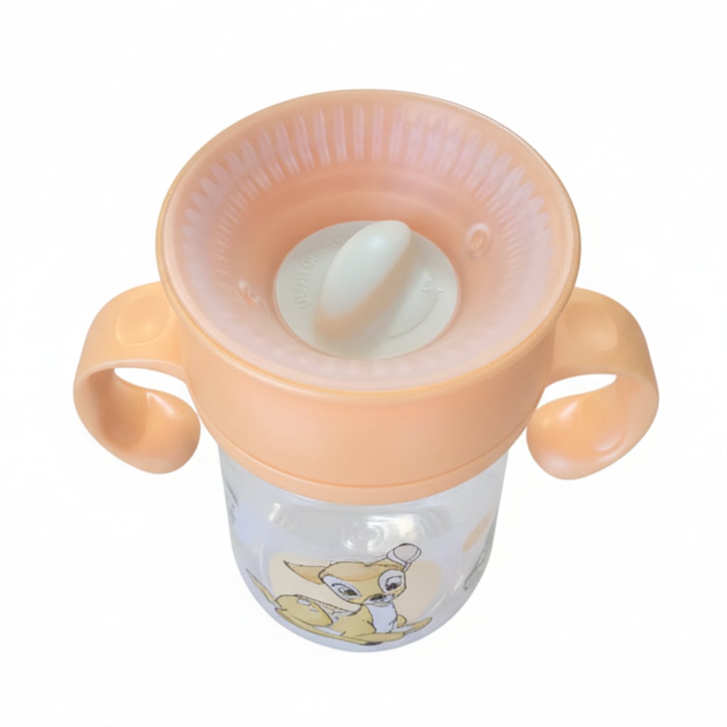 Vaso Antiderrame y Entrenamiento  360° con Tapa y  Asas 395ml, 12m+