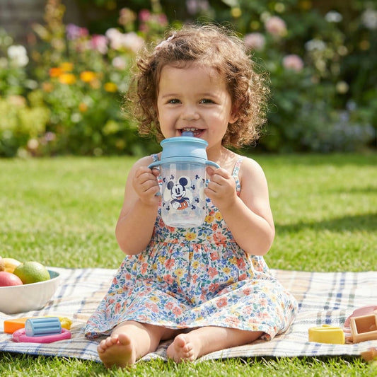 Vaso Antiderrame y Entrenamiento  360° con Tapa y  Asas 395ml, 12m+