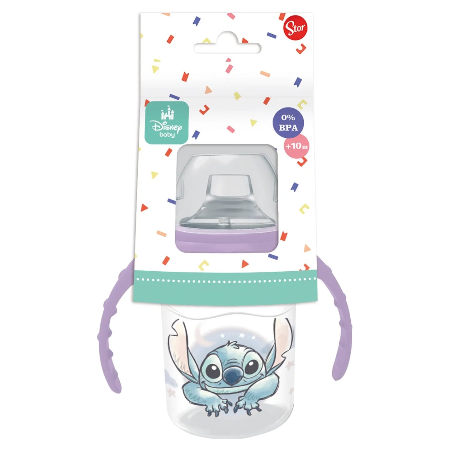 Vaso de Entrenamiento con Asas y Boquilla de Silicona 250ml Stitch DISNEY 10m+