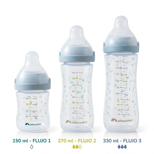 Pack 3 Mamaderas Bebe Confort Physio Air Confort 150/260/370ml