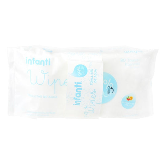 Pack Toallitas Húmedas de Agua INFANTI Wipes 2 x 80 Un.